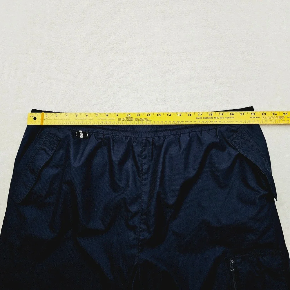 Starter Track Cargo Pants Mens XL Blue Baggy Vintage Y2K Mesh Adjustable Cuffs